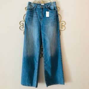 High waisted wide leg jeans